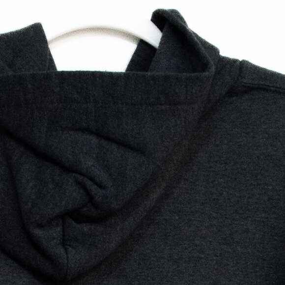 Black Fleece Pullover Hoodie With Front Pocket For Adults - Picture 6 of 8